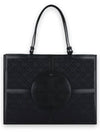 Women's ELLA Monogram Tote Bag Black 152770 001 - TORY BURCH - BALAAN 2