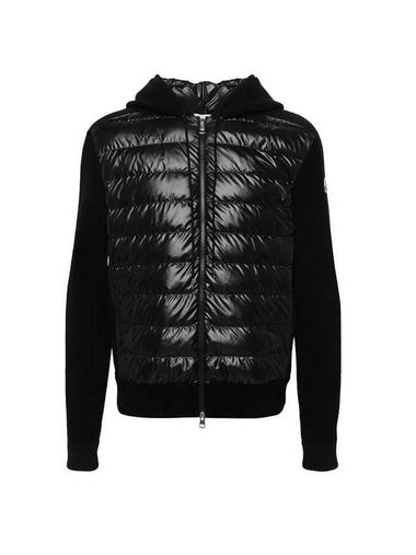 Hooded Padded Cardigan Black - MONCLER - BALAAN 1