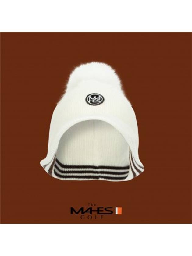 Logo bucket hat ivory orange label angora fur bell beanie cap EC00725 - MAHES - BALAAN 1