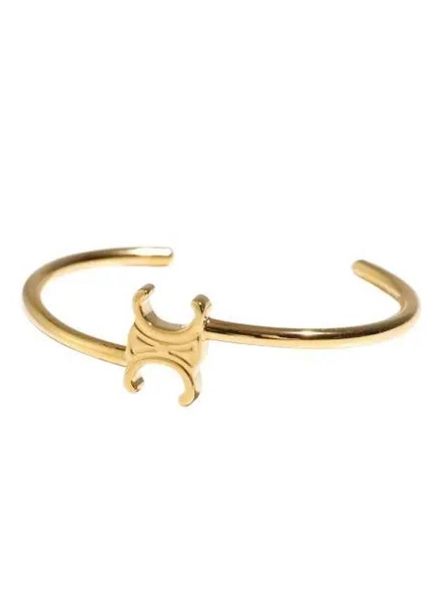 Triomphe Asymmetric Cuff Brass Bracelet Gold - CELINE - BALAAN 2