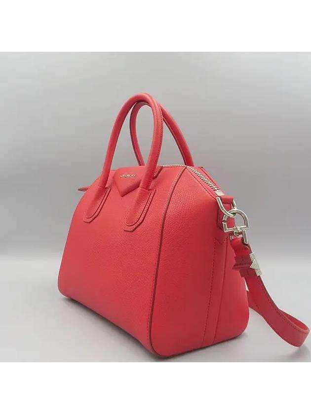 BB05117012 Red leather Antigona small silver logo tote bag shoulder strap 2WAY - GIVENCHY - BALAAN 3