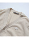 Keve Face Wool V-neck Cardigan Oatmeal Melange - ACNE STUDIOS - BALAAN 4