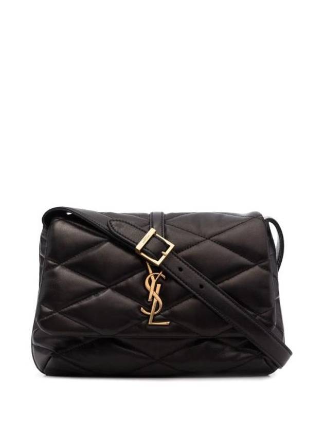 LE 57 Quilted Lambskin Hobo Shoulder Bag Black - SAINT LAURENT - BALAAN 2