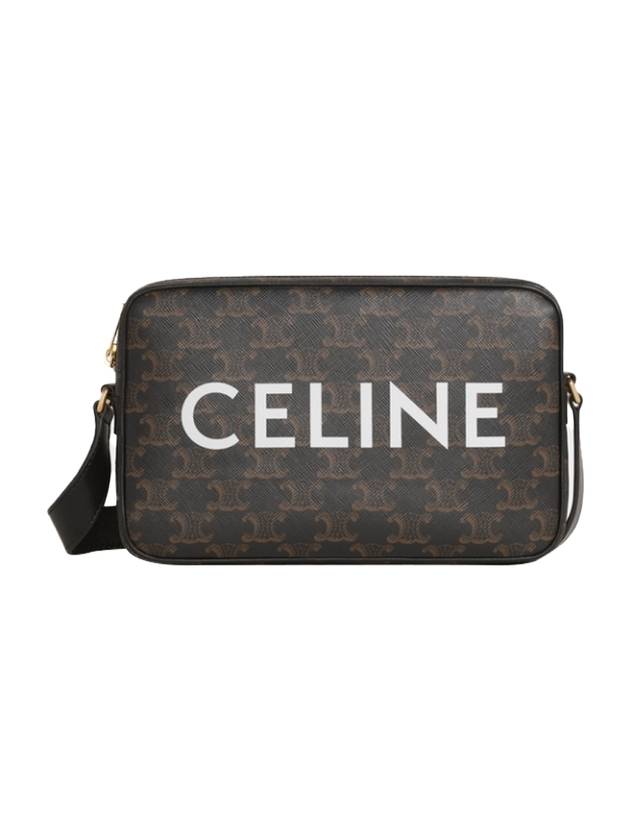 Triomphe Canvas Medium Messenger Bag Black - CELINE - BALAAN 1