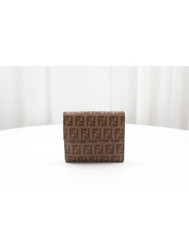 FF Logo PVC Juca Half Wallet Brown 8M0188 - FENDI - BALAAN 4