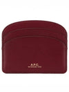 Demi Lune Card Wallet Burgundy - A.P.C. - BALAAN.