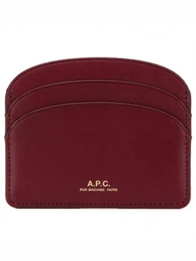 Demi Lune Card Wallet Burgundy - A.P.C. - BALAAN.