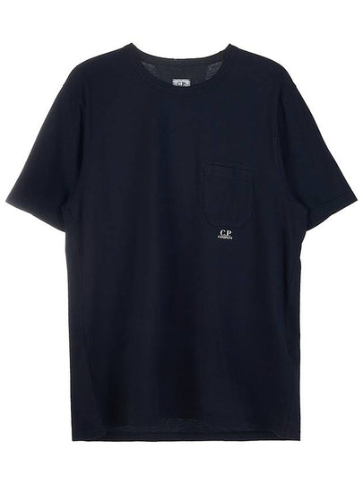 Small Logo Pocket Cotton Short Sleeve T-Shirt Total Eclipse - CP COMPANY - BALAAN 2