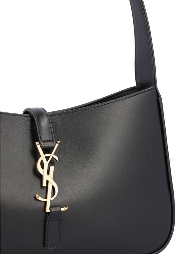 Le 5 A 7 Smooth Leather Hobo Shoulder Bag Black - SAINT LAURENT - BALAAN 5