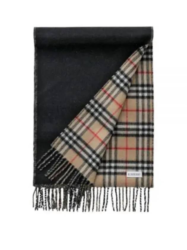 Check Cashmere Scarf Black - BURBERRY - BALAAN 2