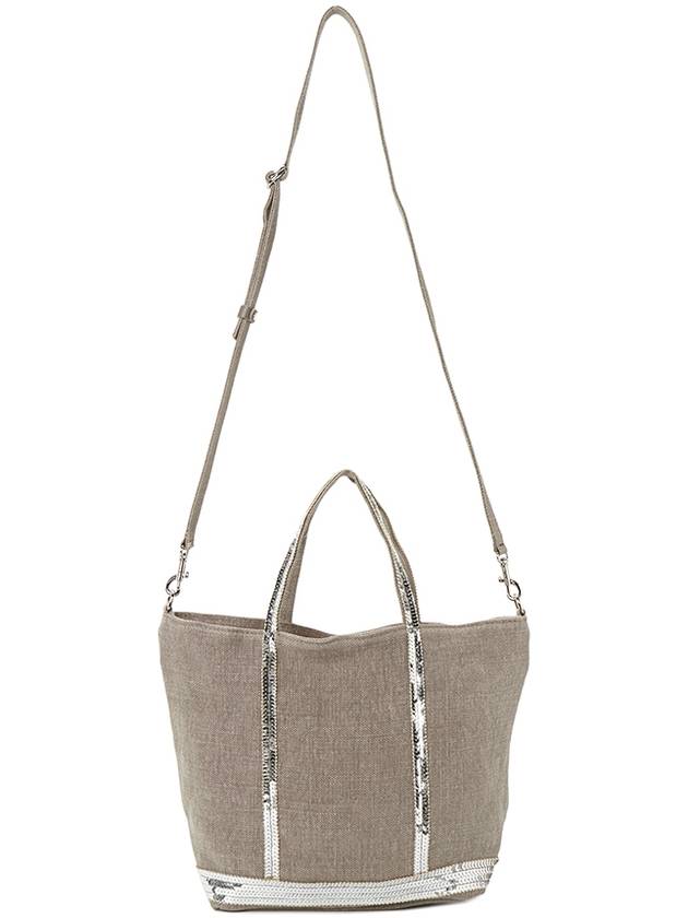 Women's Cabas Small Linen Tote Bag Calcul - VANESSA BRUNO - BALAAN 8