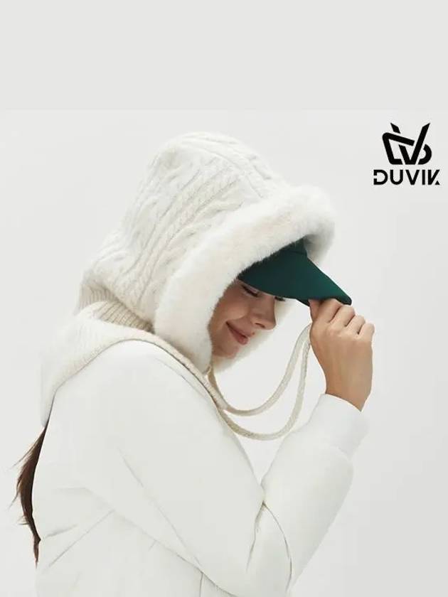 Women s Fake Fur Knit Hooded Balaclava DE4WAC691BK - DUVIK - BALAAN 3