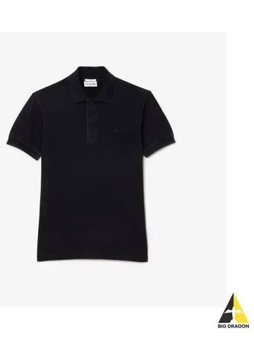 Men s Garment Dying Short Sleeve Polo Black - LACOSTE - BALAAN 1