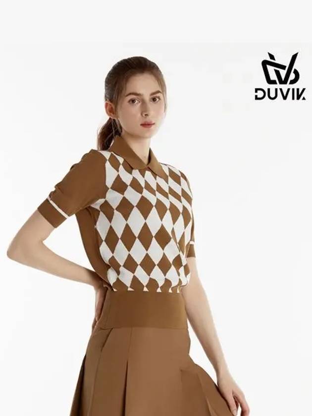 Argyle Pattern Collar Knit Sweater DE2WSW223CM - DUVIK - BALAAN 1