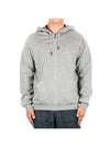 Pinstripe Hooded Cotton Blend Jersey Zip-up Jacket Grey - PAUL SMITH - BALAAN 1