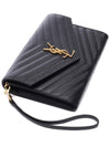 Grain De Poudre Cassandre Clutch Bag Black - SAINT LAURENT - BALAAN 6