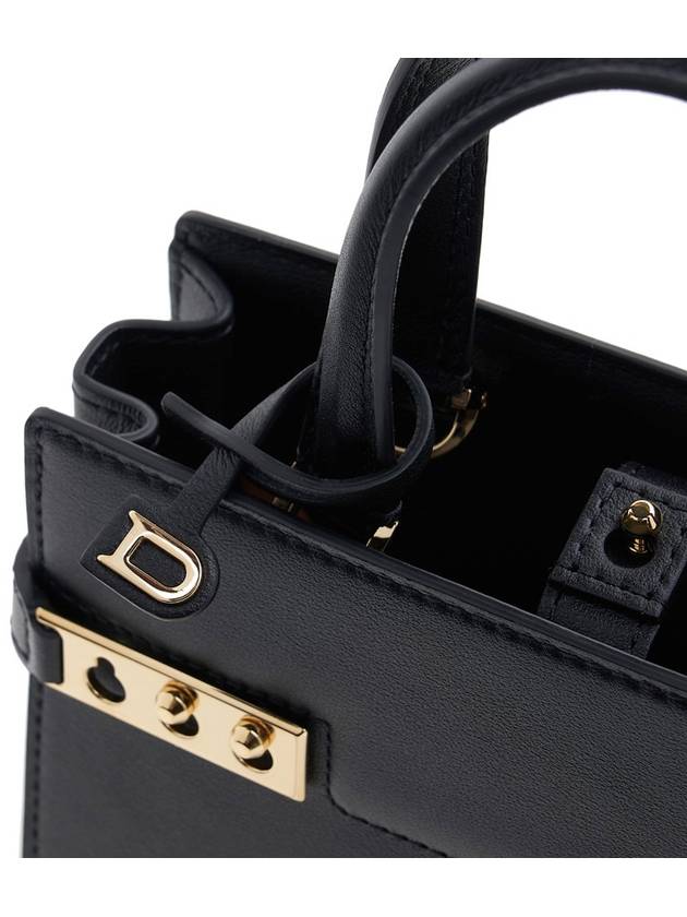 Tempete Crush Silky Calf Leather Tote Bag Black - DELVAUX - BALAAN 7