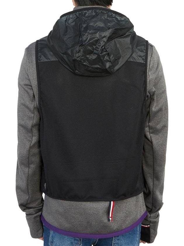 Grenoble Emboss Logo Vest Hooded Jacket Dark Grey Melange - MONCLER - BALAAN 6