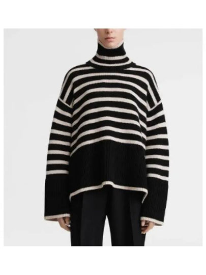 Signature Striped Turtleneck White Black - TOTEME - BALAAN 2