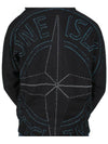 Back Big Logo Jacquard Zip Up Hoodie Black - STONE ISLAND - BALAAN 9