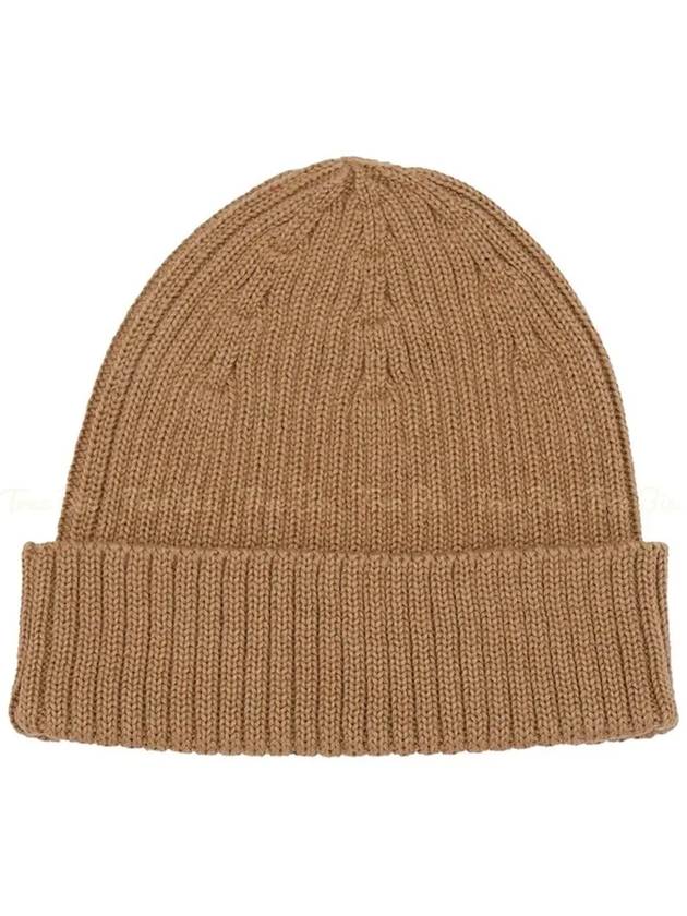 Bold Fox Head Patch Ribbed Beanie Golden Brown - MAISON KITSUNE - BALAAN 4