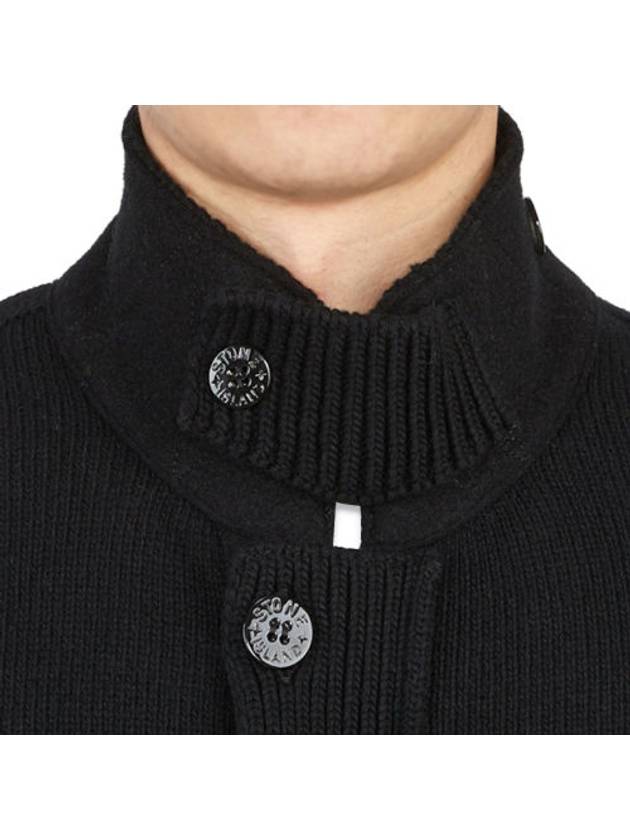 Stone Island Waffen Patch Lambs Wool Knit Full Zip up Cardigan Jacket 7715547A3 - STONE ISLAND - BALAAN 4