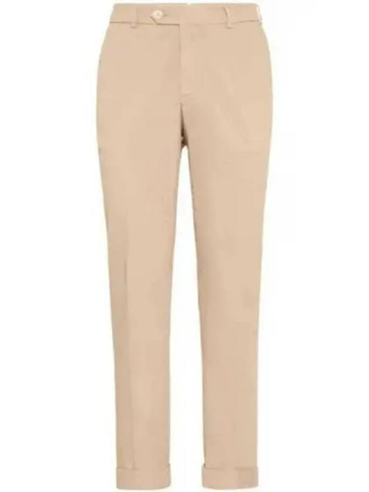Tapered Chino Cotton Straight Pants Beige - BRUNELLO CUCINELLI - BALAAN 2