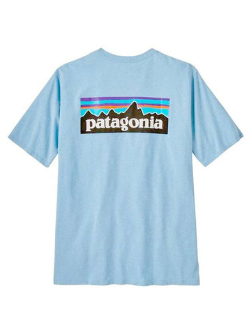 P 6 Logo Responsibili Short Sleeve T-Shirt Light Blue - PATAGONIA - BALAAN 1