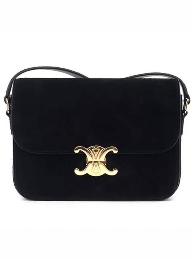 Claude Shiny Calfskin Shoulder Bag Black - CELINE - BALAAN 2