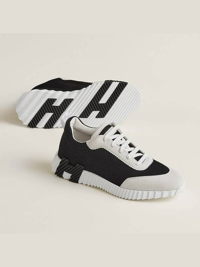 Bouncing Sneakers Mesh Suede Goatskin & Noir Blanc - HERMES - BALAAN 2