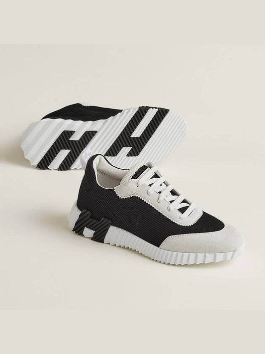 Bouncing Sneakers Mesh Suede Goatskin & Noir Blanc - HERMES - BALAAN 2