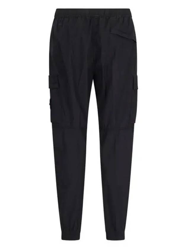 Stretch Cotton Tela Paracadute Cargo Straight Pants Black - STONE ISLAND - BALAAN 4