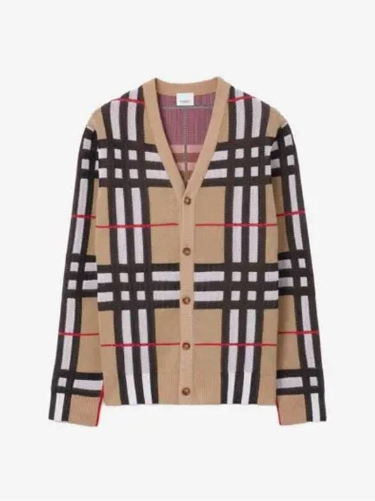 Check Technical Cotton Blend Cardigan Archive Beige - BURBERRY - BALAAN 2