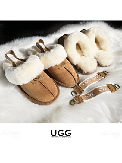 Fur Suede Slippers Chestnut - EVER AUSTRALIA UGG - BALAAN 2