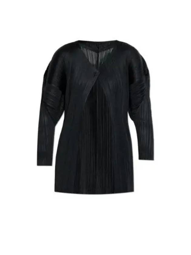 Women's Pleats Button Cardigan Black - ISSEY MIYAKE - BALAAN 2