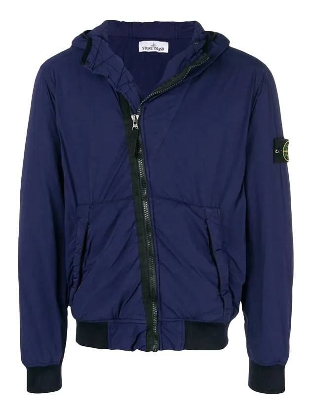 Men's Wappen Patch Comfort Bomber Jacket Navy - STONE ISLAND - BALAAN 1