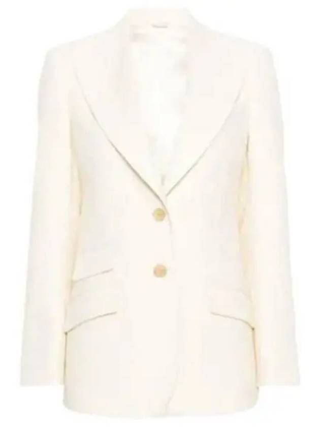 Wool Single-Breasted Blazer Jacket Ivory - GUCCI - BALAAN 2