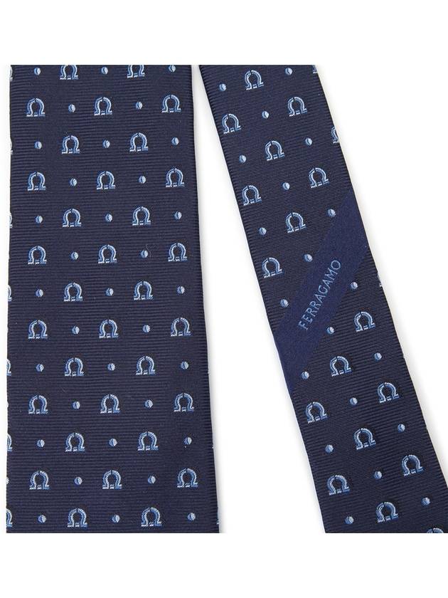 Men's CORBata Jacquard Ganzani Tie Azul Navy - SALVATORE FERRAGAMO - BALAAN 6