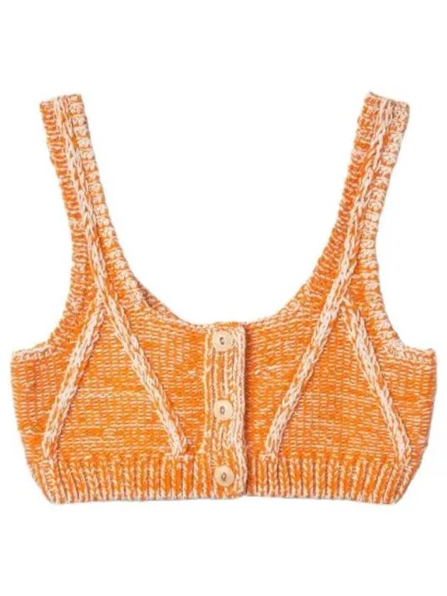 Button front bra sleeveless orange combo tank top - RE/DONE - BALAAN 1