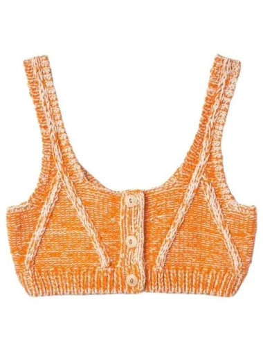 Button front bra sleeveless orange combo 59210WBFBRTPOC tank top - RE/DONE - BALAAN 1