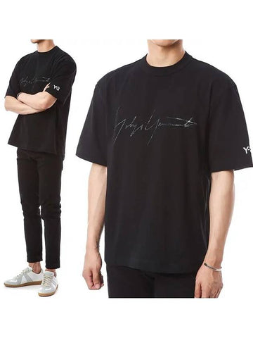 Y 3 M D SGN TEE Sleeve Embroidered Logo Tee FQ4114 - YOHJI YAMAMOTO - BALAAN 1