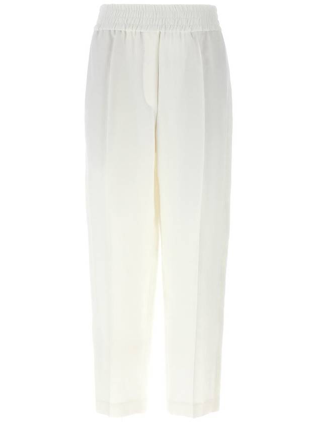 Women's Crop Banding Straight Pants White - BRUNELLO CUCINELLI - BALAAN 2