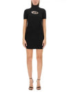 Women's M Agarette Logo Cut Out High Neck Short Dress Black - DIESEL - BALAAN 3