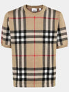 Men's Jacquard Check Pattern Silk Wool Knit Top Beige - BURBERRY - BALAAN 2