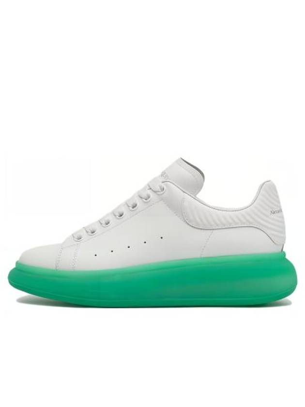 Oversized Leather Low-Top Sneakers Green White - ALEXANDER MCQUEEN - BALAAN 2