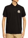 Logo Patch Cotton Polo Shirt Black - MONCLER - BALAAN 3