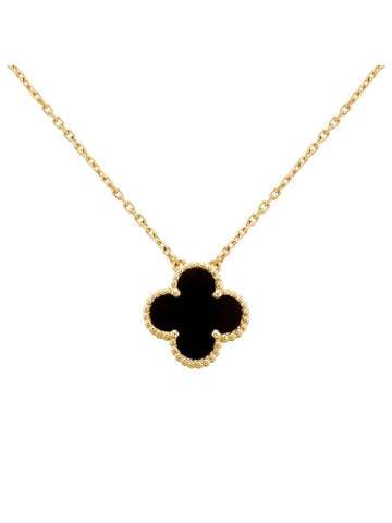 Vintage Alhambra Pendant Necklace Gold Black - VANCLEEFARPELS - BALAAN 1