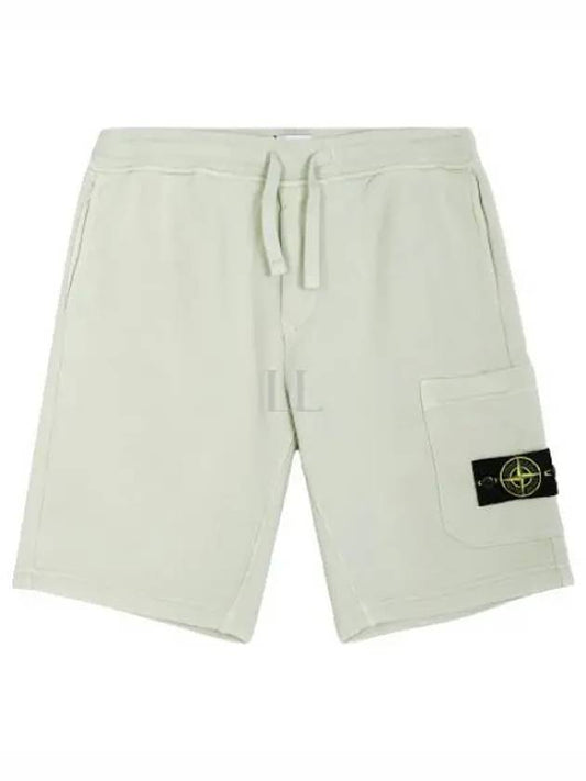 Cotton Fleece Cargo Bermuda Shorts Pistacchio - STONE ISLAND - BALAAN 2