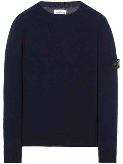 Lambswool Crewneck Knit Top Marine Blue - STONE ISLAND - BALAAN 2