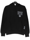 B7GZB7T8 Lettering Brushed Hooded Sweatshirt Black - VERSACE - BALAAN 8